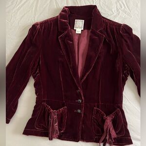Ralph Lauren Deep Burgundy Velvet silky Blazer